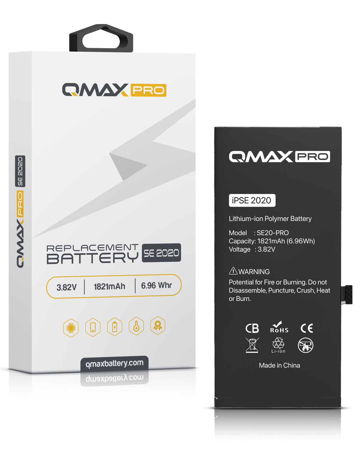 QMAX Pro Replacement Battery for iPhone SE 2020 (1821 mAh) (Only Ground Shipping)