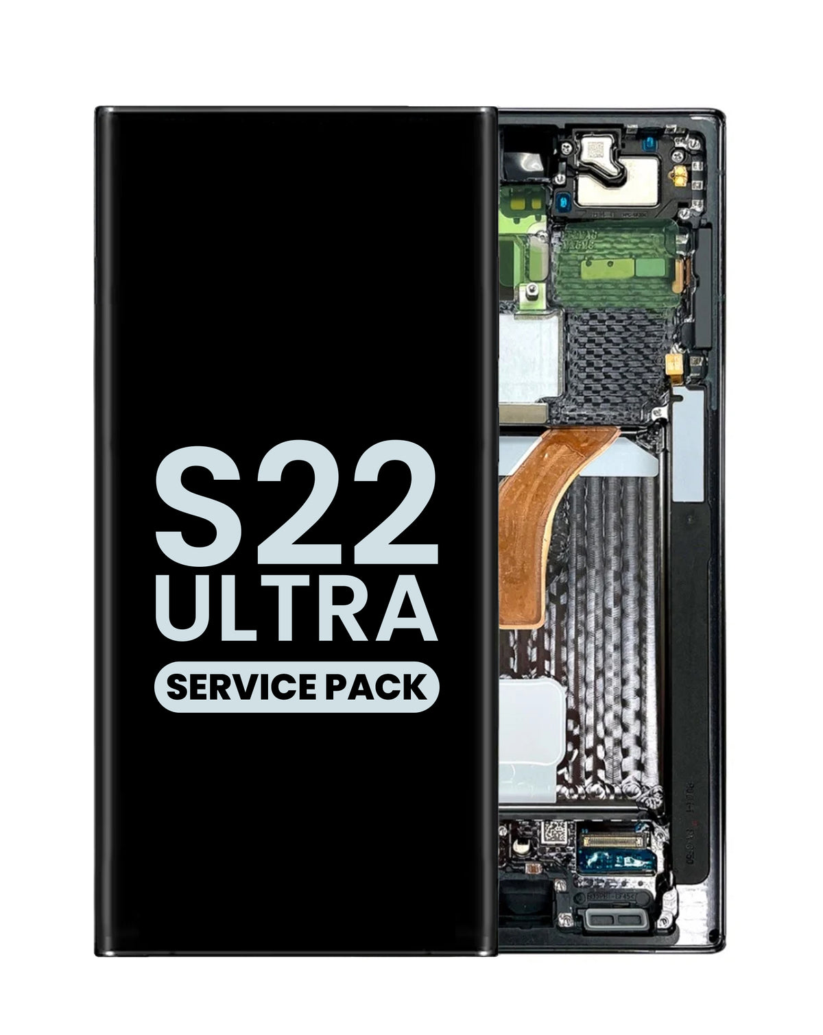 OLED Assembly with Frame for Galaxy S22 Ultra (S908) (Phantom Black) (Service Pack)
