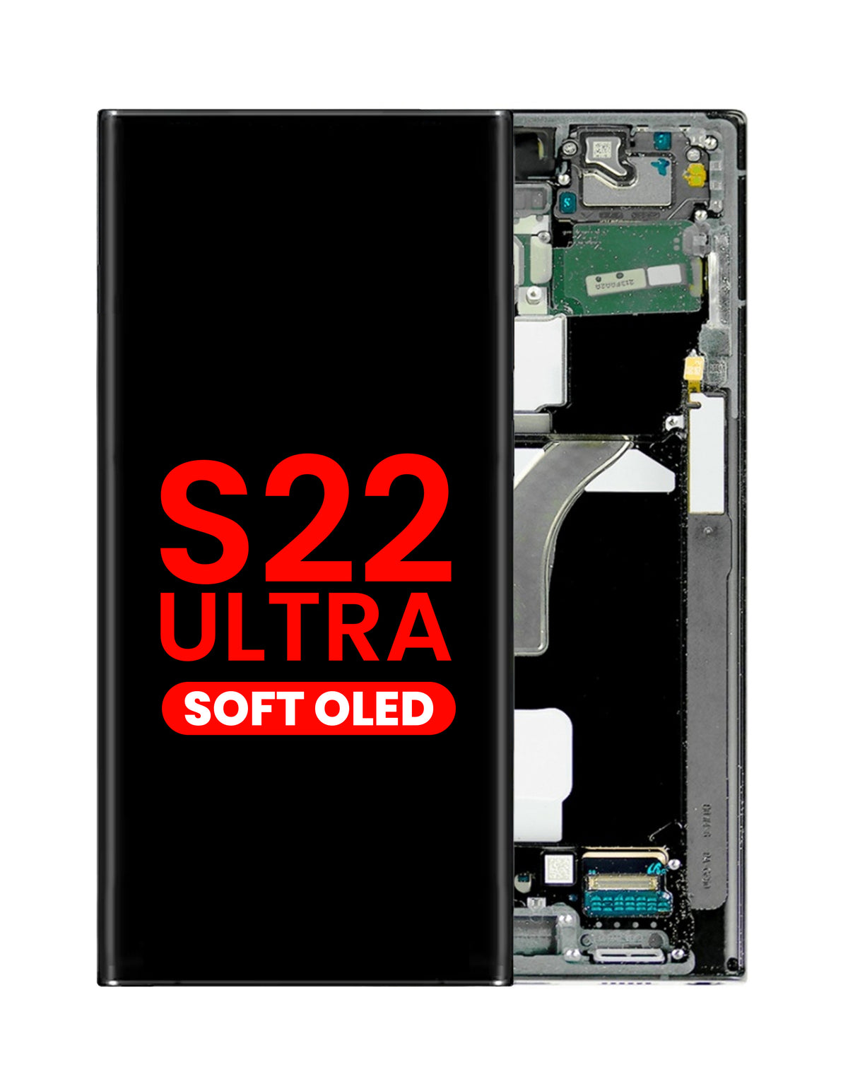 OLED Assembly with Frame for Galaxy S22 Ultra (S908) (Graphite) (Aftermarket Plus Soft)