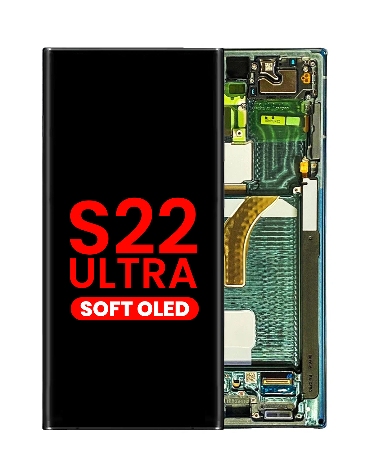 OLED Assembly with Frame for Galaxy S22 Ultra (S908) (Green) (Aftermarket Plus Soft)