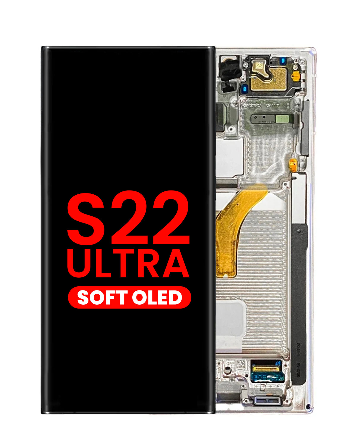 OLED Assembly with Frame for Galaxy S22 Ultra (S908) (Phantom White) (Aftermarket Plus Soft)