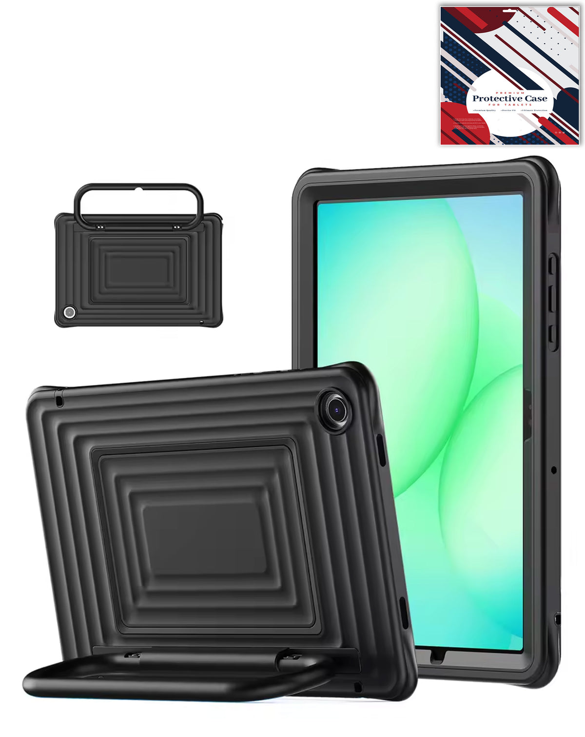 SoftShield Tablet Case with Handle Stand (BLACK) for Galaxy Tab A9 Plus / Tab A11 Plus (Only Ground Shipping)