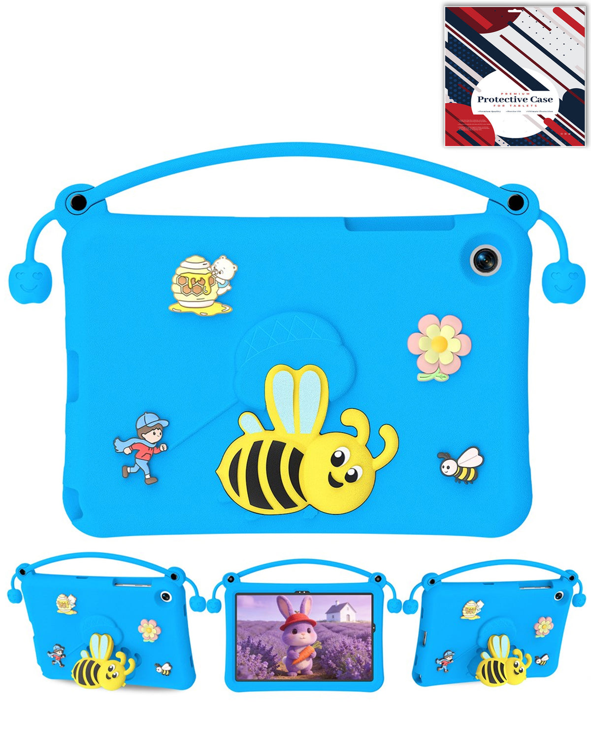 Kids Shockproof Tablet Case with Bee Handle Stand (NAVY BLUE) for Galaxy Tab A9 Plus / Tab A11 Plus (Only Ground Shipping)