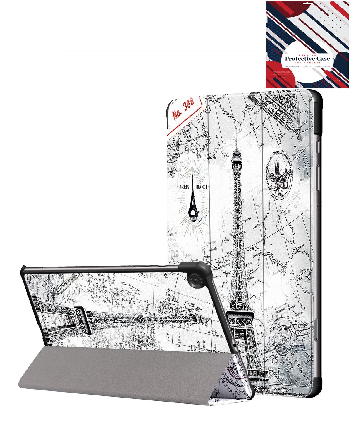 Old Style Notebook Design Case for Galaxy Tab S6 lite 10.4" - EIFFEL TOWER (Only Ground Shipping)