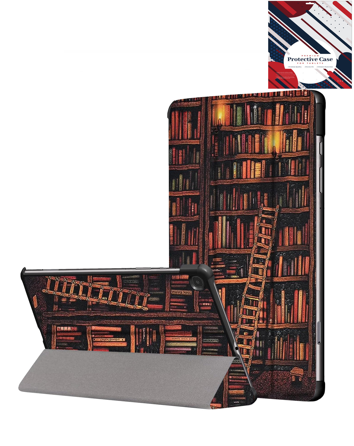 Old Style Notebook Design Case for Galaxy Tab S6 lite 10.4" - LIBRARY (Only Ground Shipping)