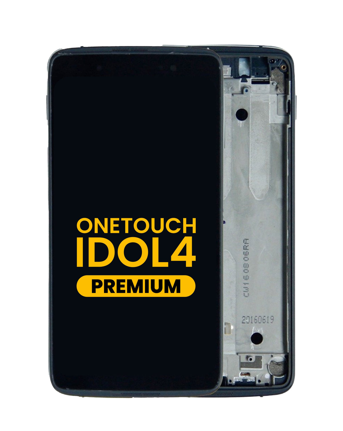 LCD Assembly with Frame (BLACK) for Alcatel OneTouch Idol 4 (6055U / 6055P) (Premium)
