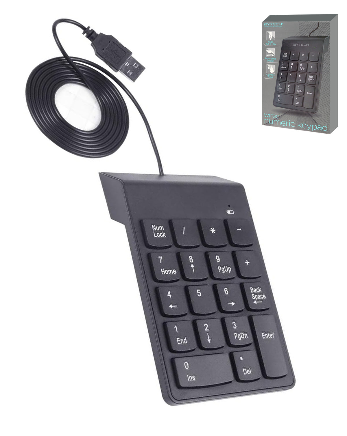 Bytech Wired USB Numeric Keypad Plug (Only Ground Shipping)