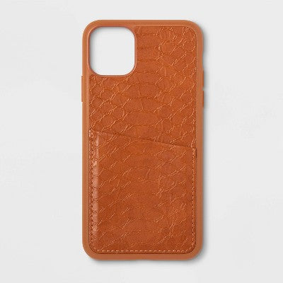 Heyday Apple iPhone 11 Pro Max Case with Pockets - Tan Crocodile image 0
