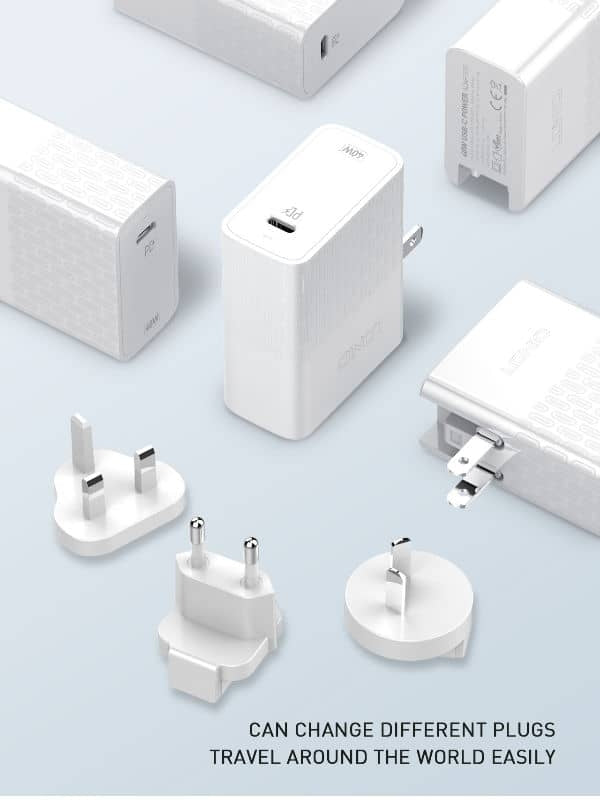 LDNIO A1405C QC3.0+PD USB-C Wall Charger /w USBC-L Non-MFI Cable (3ft) (40W) (Only Ground Shipping)
