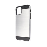 iPhone 11 Pro Max Hybrid Metal Brushed Shockproof Case - SILVER image 0
