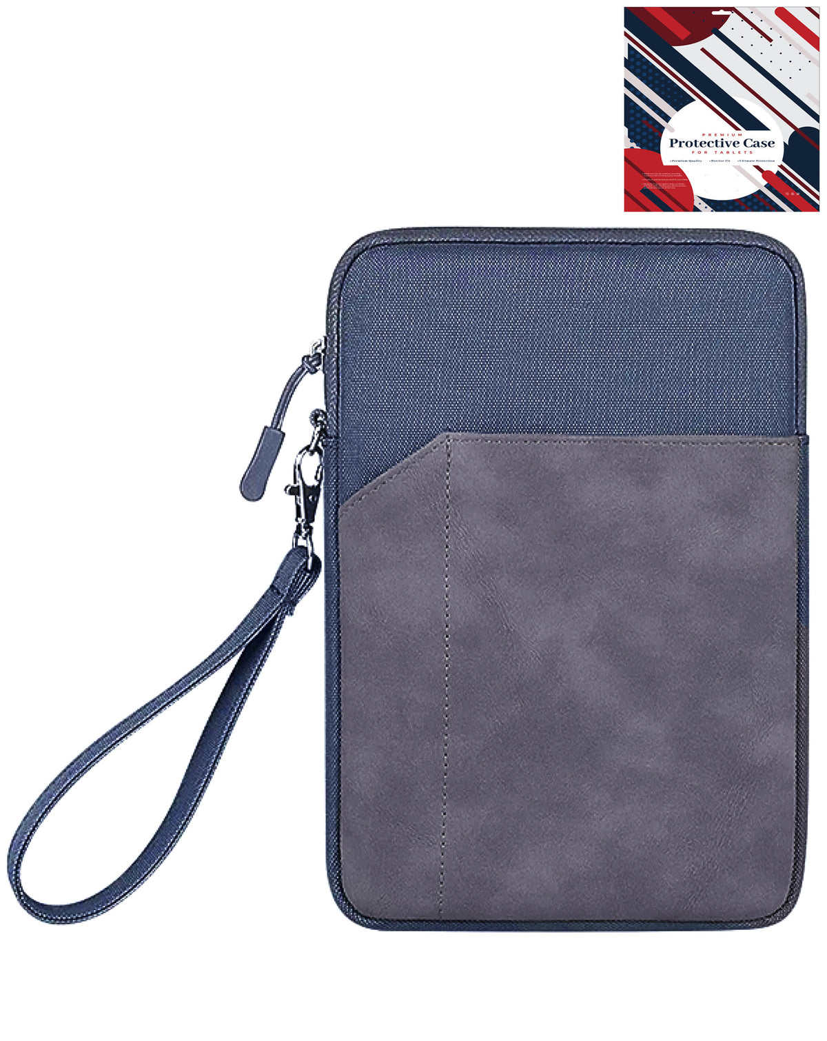 Universal 12-14 Inch Tablet Sleeve with Zipper Pocket and Wrist Strap (BLUE) (Only Ground Shipping)