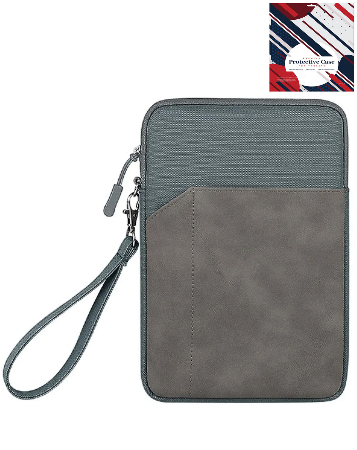 Universal 12-14 Inch Tablet Sleeve with Zipper Pocket and Wrist Strap (DARK GRAY) (Only Ground Shipping)