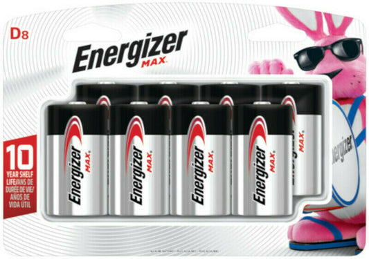 Energizer MAX D Alkaline Batteries 8 pk Carded image 0