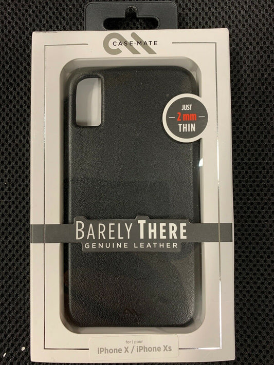 Case-Mate Apple iPhone X/XS Barely There Leather Case - Smooth Black image 0