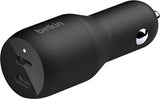 Belkin Boost Charge Dual USB-C Car Charger (36 Watts) - Black image 0
