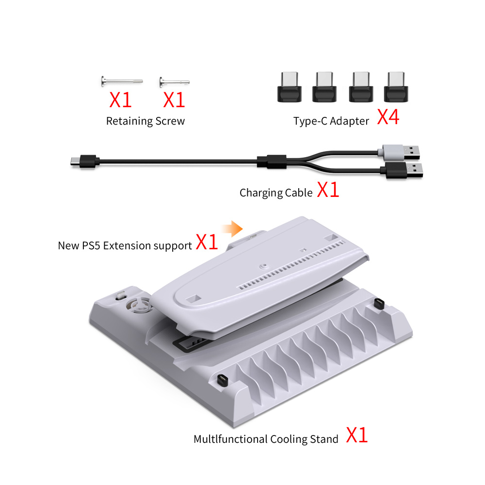 Dobe Multifunctional Cooling Charging Dock for PlayStation 5 / Slim / Pro (Only Ground Shipping)