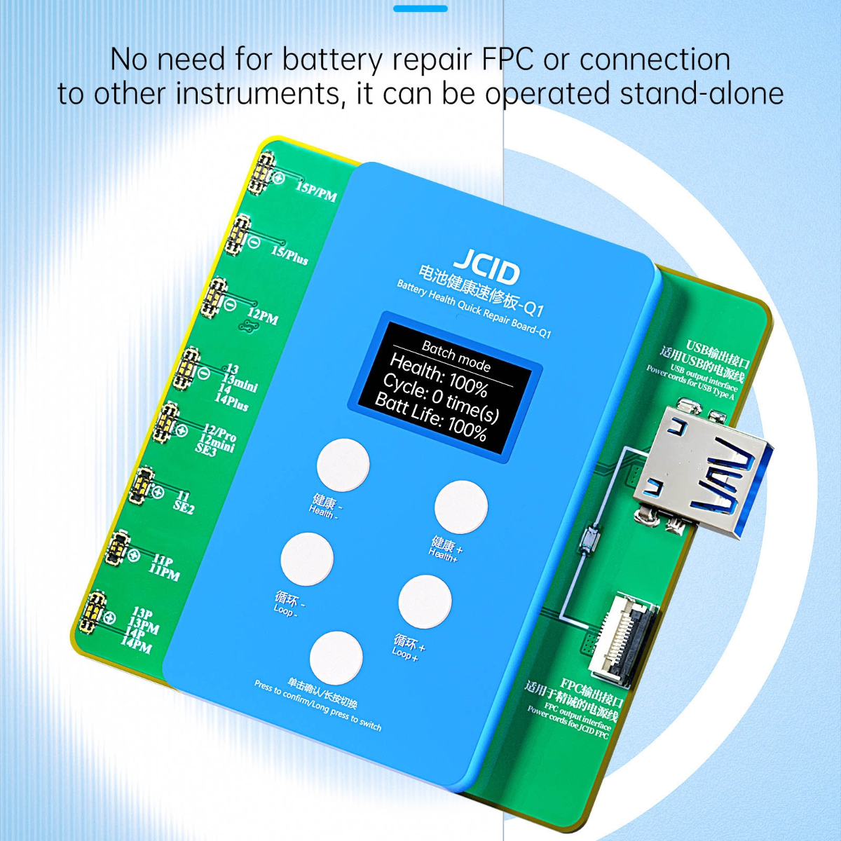 JCID Q1 Battery Health Quick Repair Board for iPhone 11 to 15 Pro Max