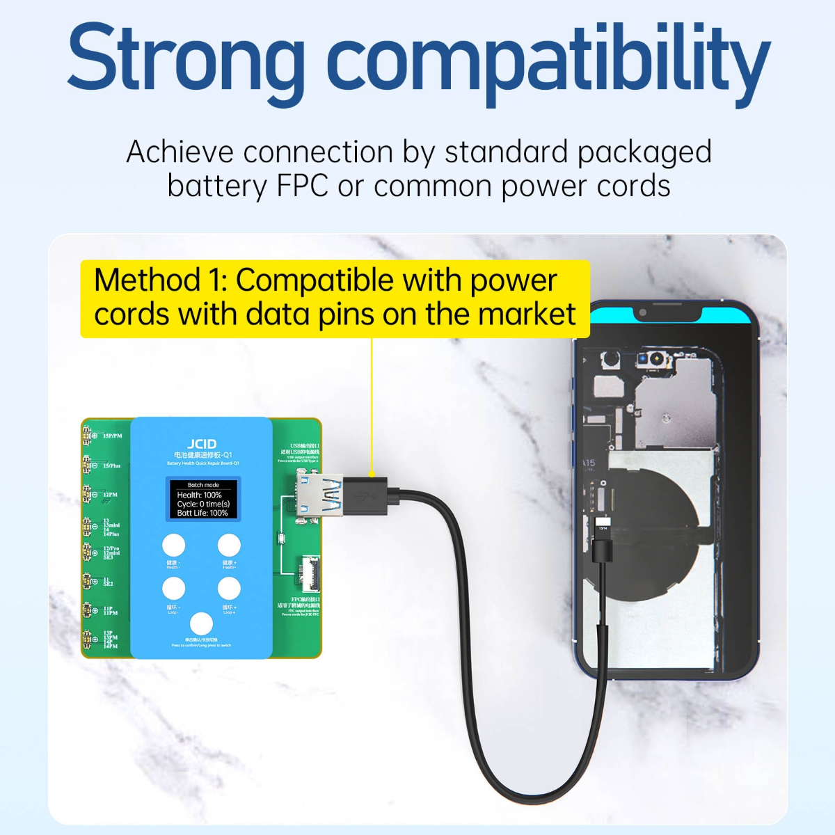 JCID Q1 Battery Health Quick Repair Board for iPhone 11 to 15 Pro Max