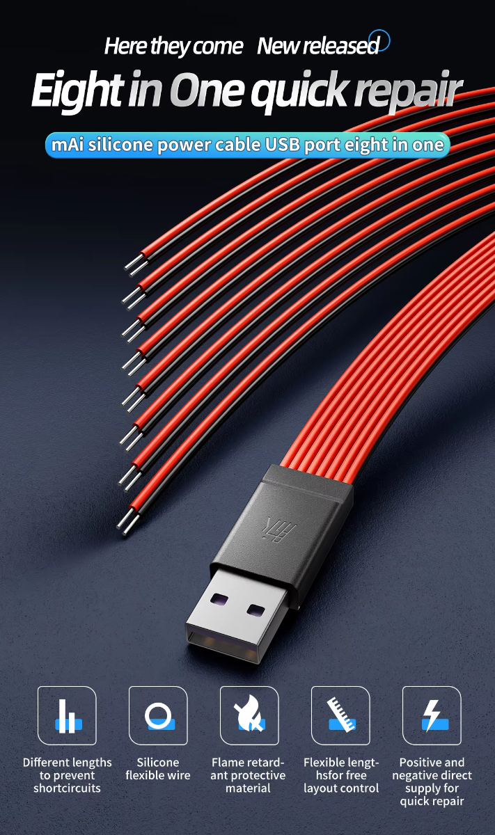 QianLi mAi Silicion Power Cables for Android and Huawei Battery Board Set (Not Returnable)