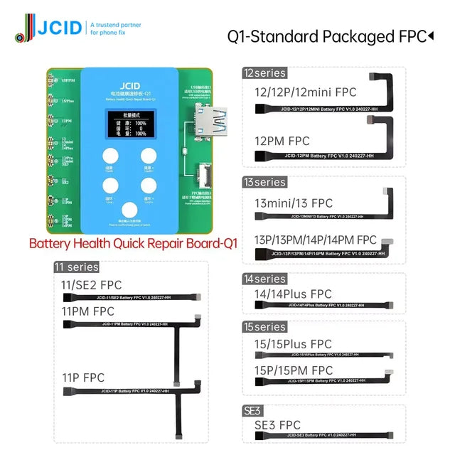 JCID Q1 Battery Health Quick Repair Board for iPhone 11 to 15 Pro Max