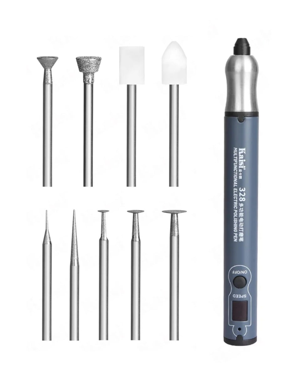 Kaisi 328 Grinding Pen For CPU IC Grinding Cutting Drilling Carving with 9 Drill Bits (Only Ground Shipping)