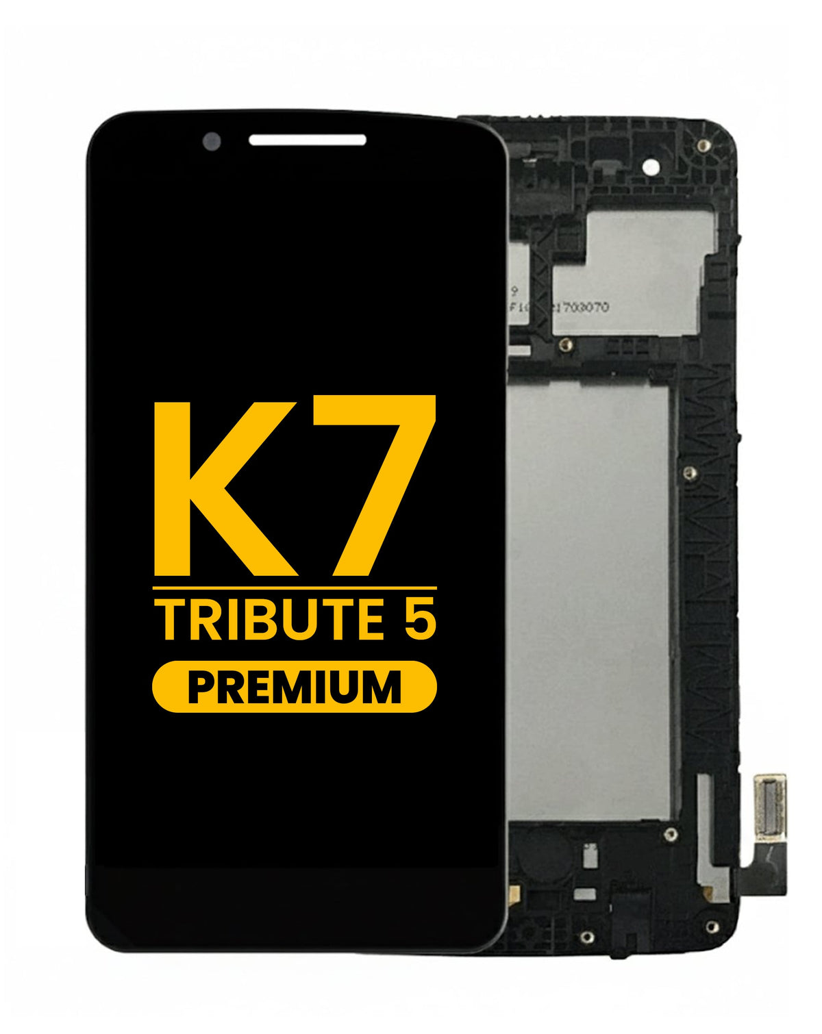 LCD Assembly with Frame for LG K7 / Tribute 5 (LS675 / MS330) (BLACK) (Premium)