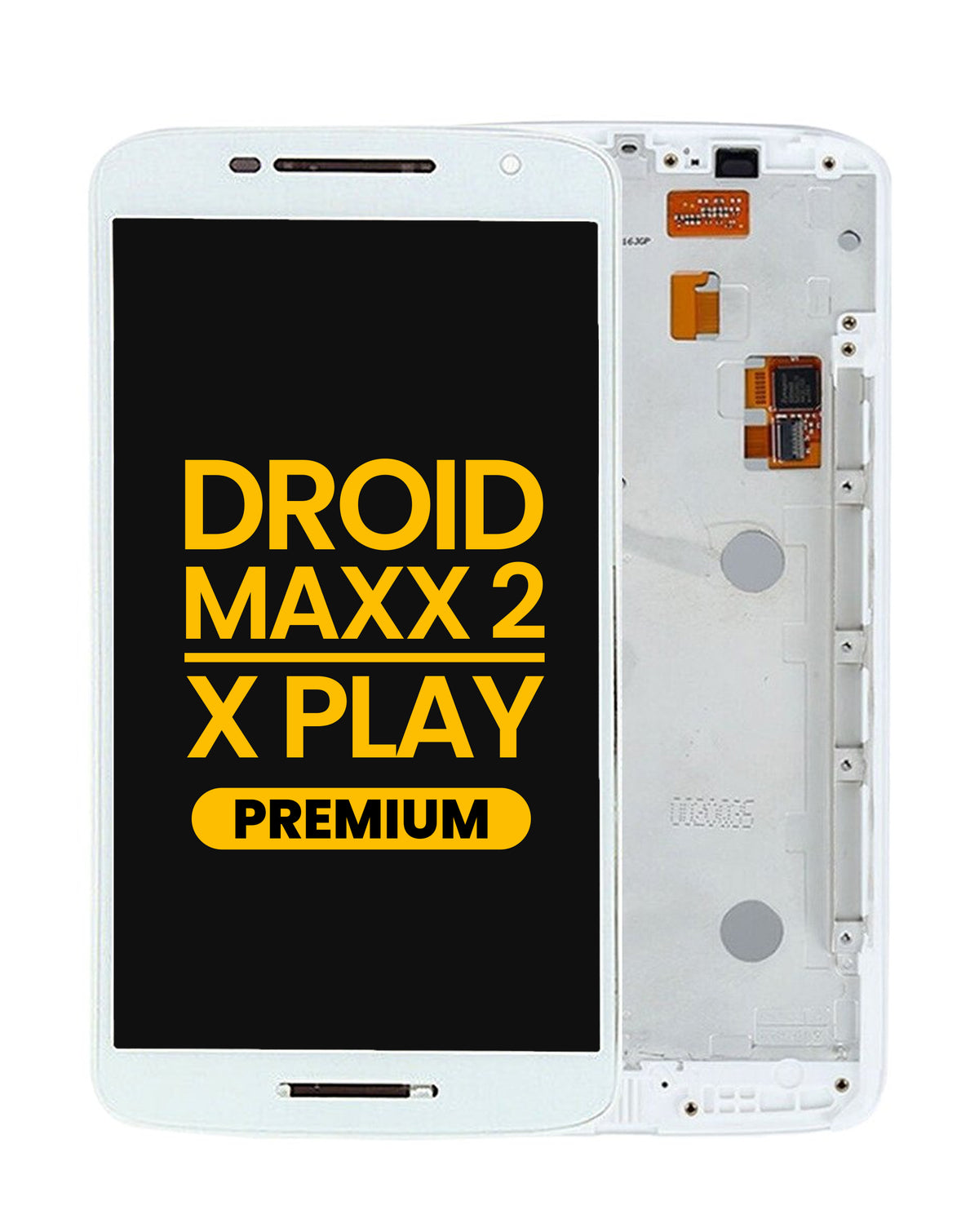LCD Assembly with Frame for Motorola Droid Maxx 2 (XT1565) / Moto X Play (XT1561) (WHITE) (Premium)