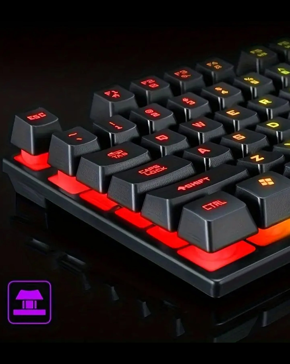 RGB Full Size Gaming Keyboard with Multimedia Keys (T20) (Only Ground Shipping)