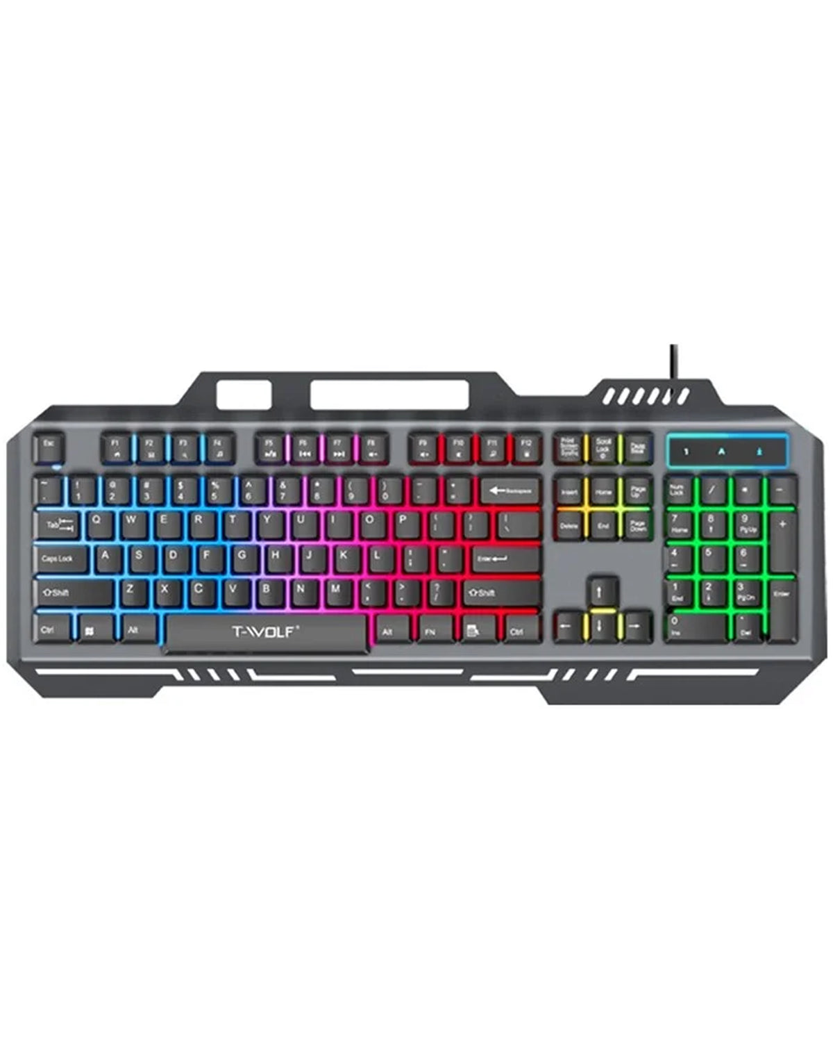Iron-Plate Lightning Style RGB Full Size Gaming Keyboard (T16) (Only Ground Shipping)