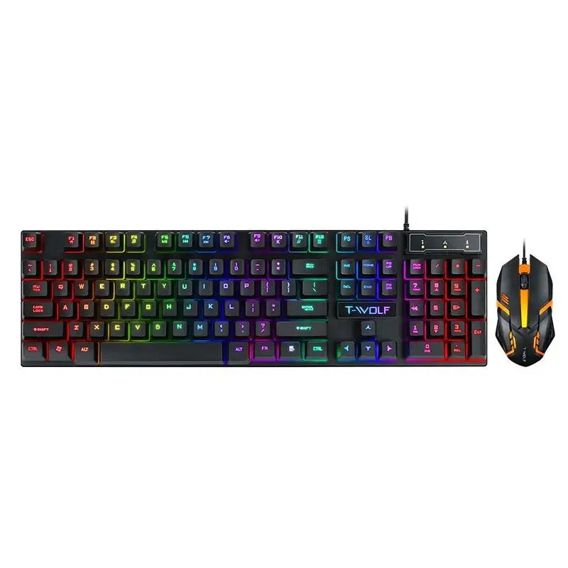 2in1 RGB Full Size Wired Gaming Keyboard and Mouse with Multimedia Keys (TF200) (Only Ground Shipping)