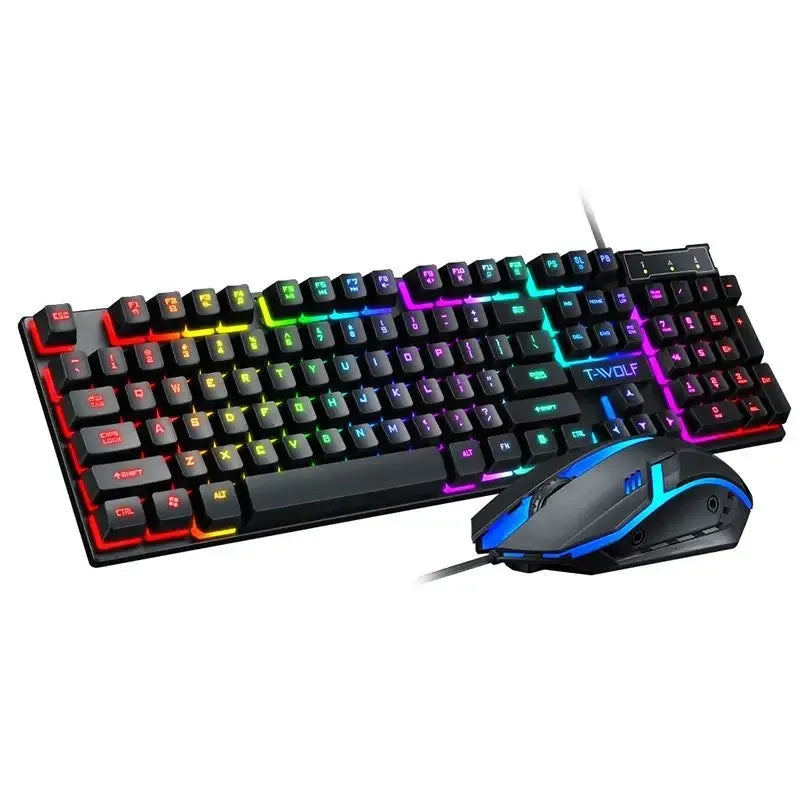 2in1 RGB Full Size Wired Gaming Keyboard and Mouse with Multimedia Keys (TF200) (Only Ground Shipping)