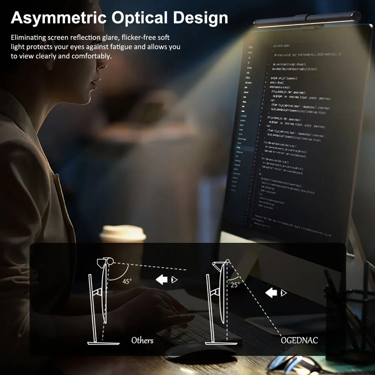 Knob Control Anti-Glare Aluminum LED Monitor / Ambience Light (44cm) (Only Ground Shipping)