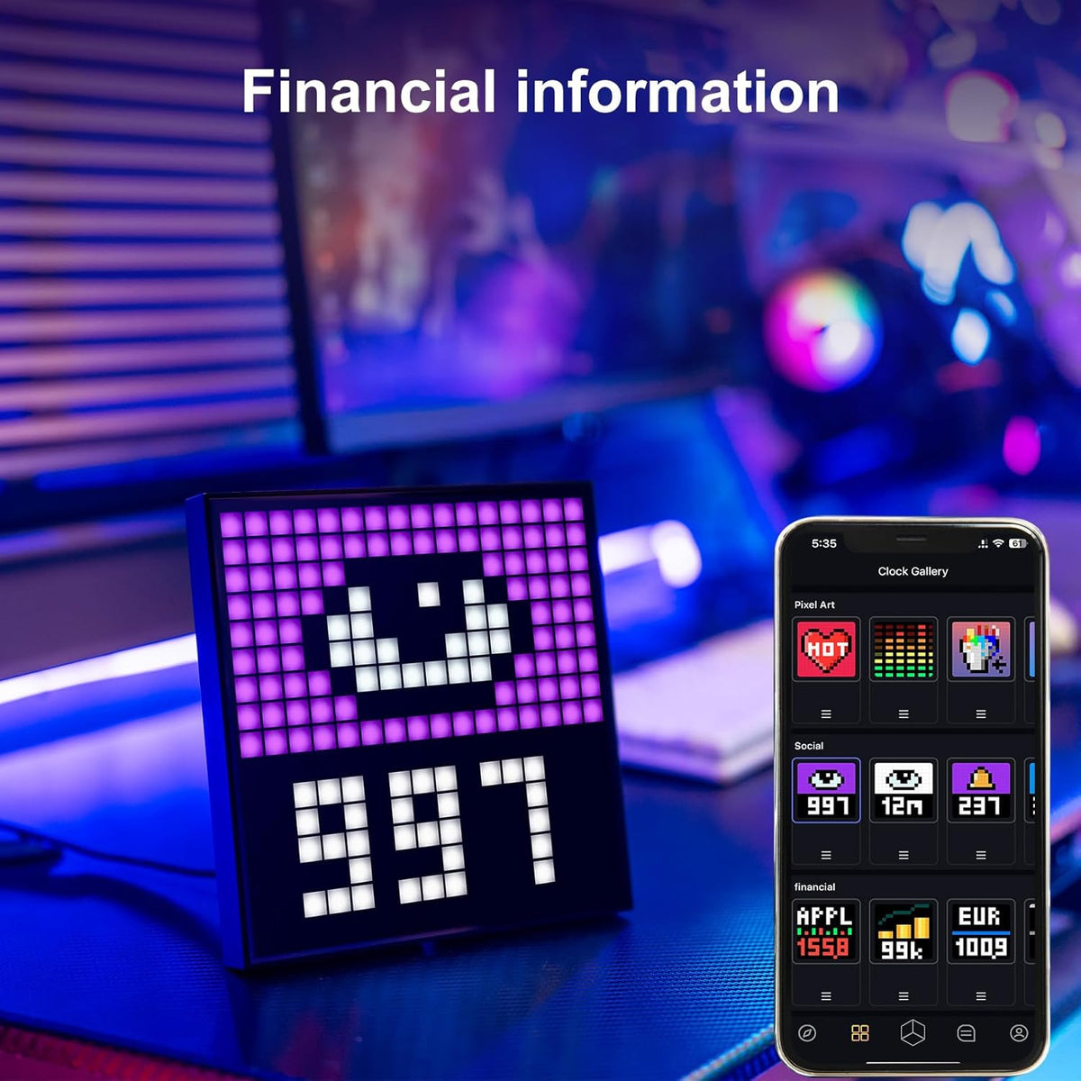 LED Matrix Application Controlled Pixel Screen Display (Only Ground Shipping)