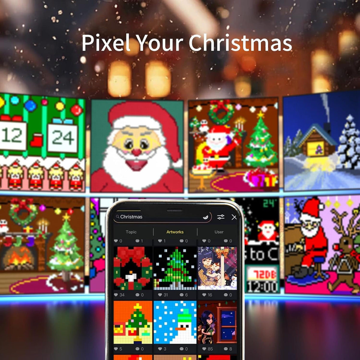LED Matrix Application Controlled Pixel Screen Display (Only Ground Shipping)