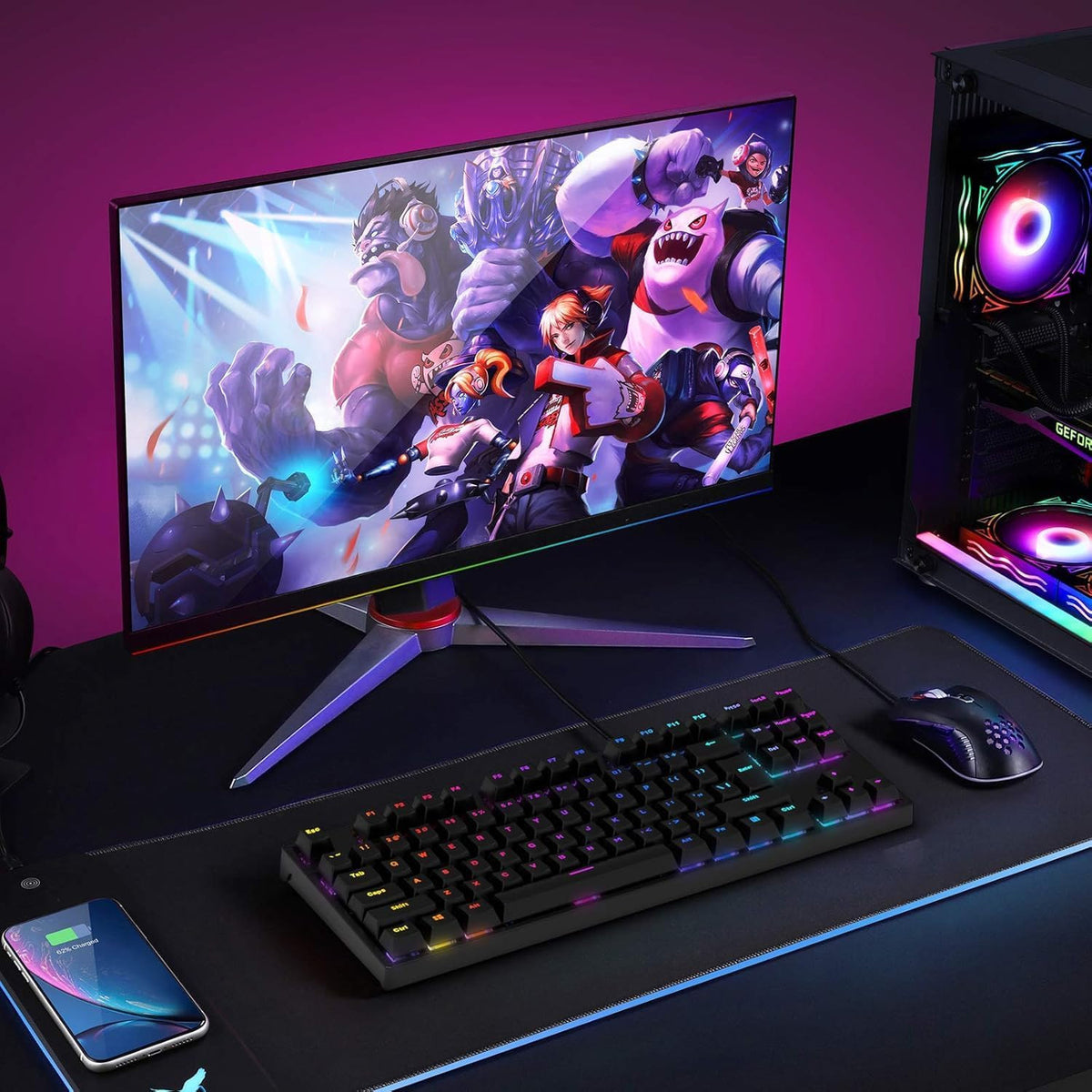 Mechanical Wired Full-Size 87 Key RGB Keyboard AK87 (Only Ground Shipping)