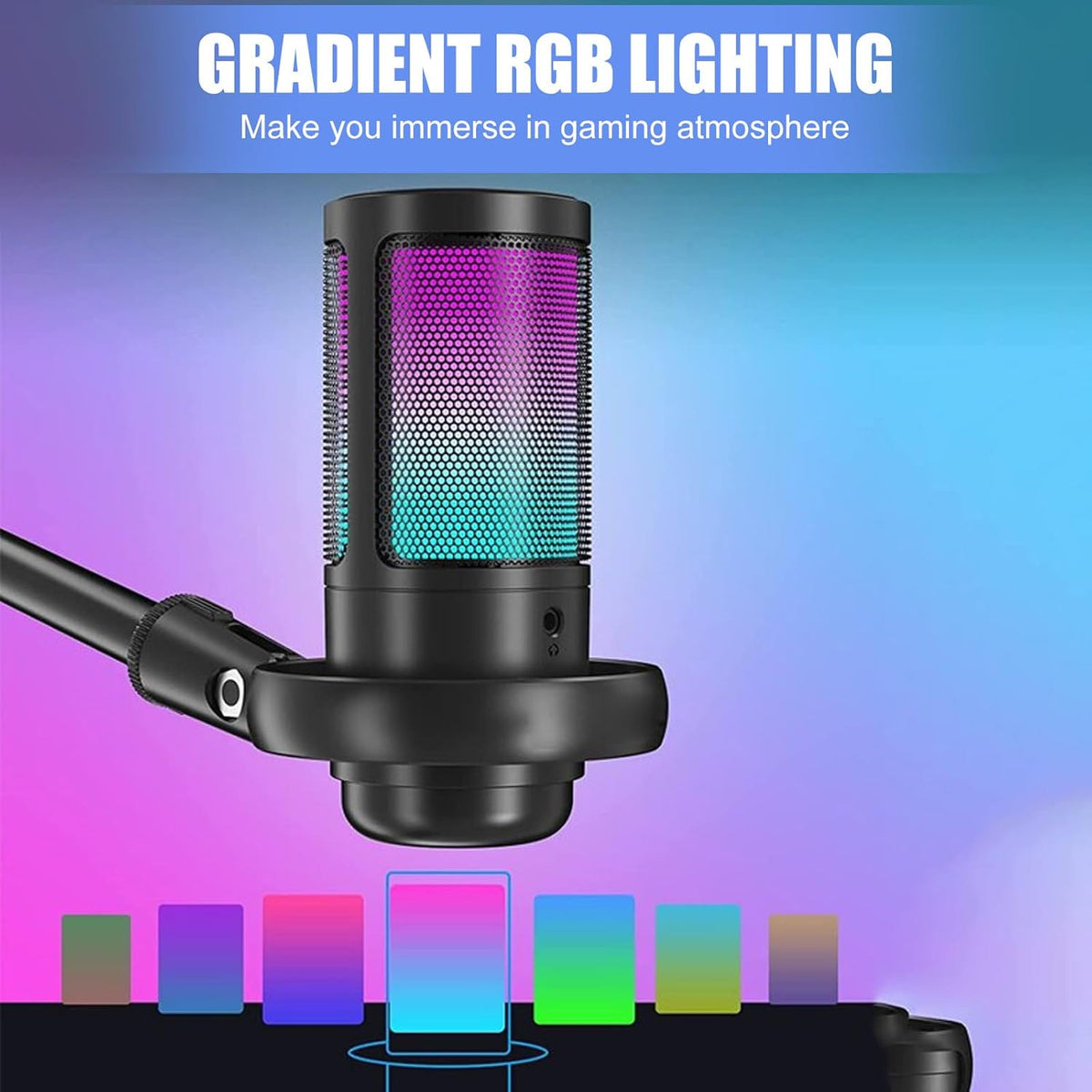 Wired RGB Desktop Computer Microphone (Only Ground Shipping)