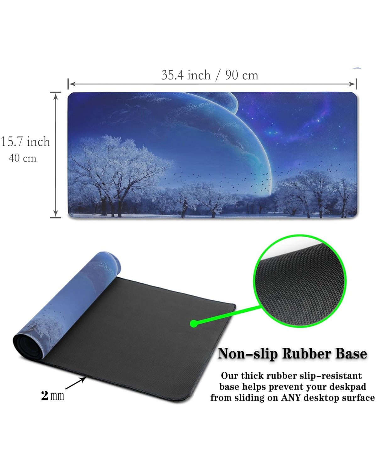 Nature Locked-Edge Mouse Pad (90x40cm) (2mm Thickness) (Only Ground Shipping)
