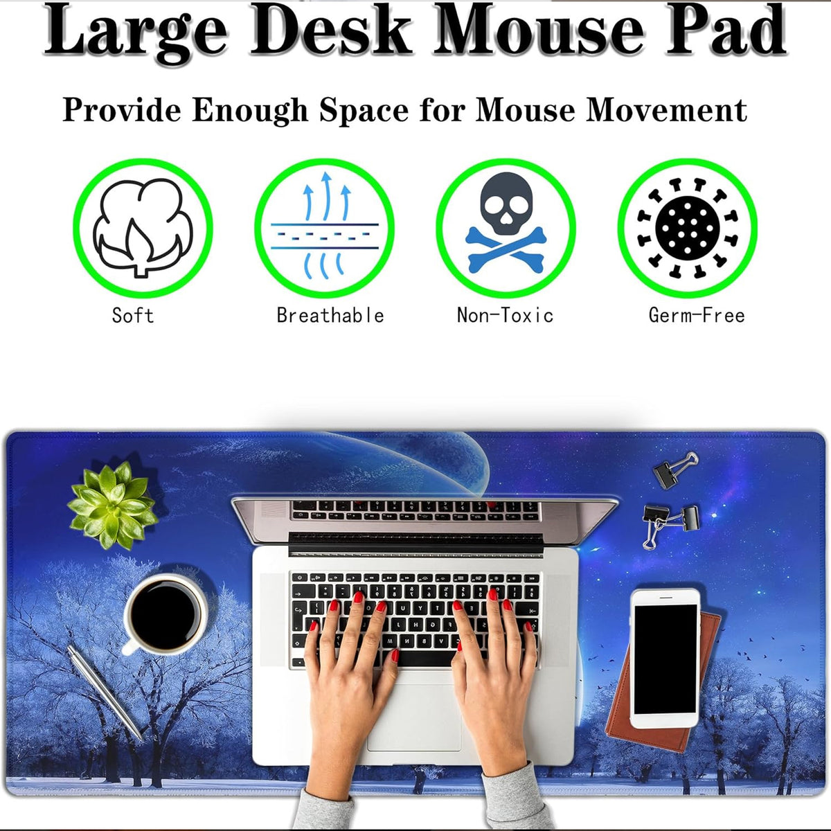 Nature Locked-Edge Mouse Pad (90x40cm) (2mm Thickness) (Only Ground Shipping)