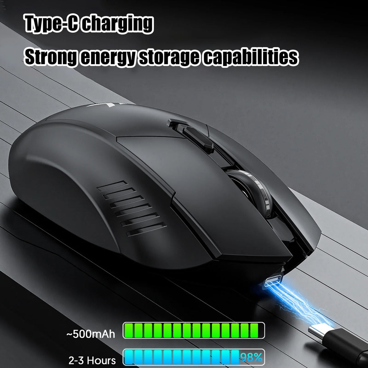 Bluetooth + 2.4G 6 Button Low-Latency Wireless Mouse (BLACK) (Only Ground Shipping)