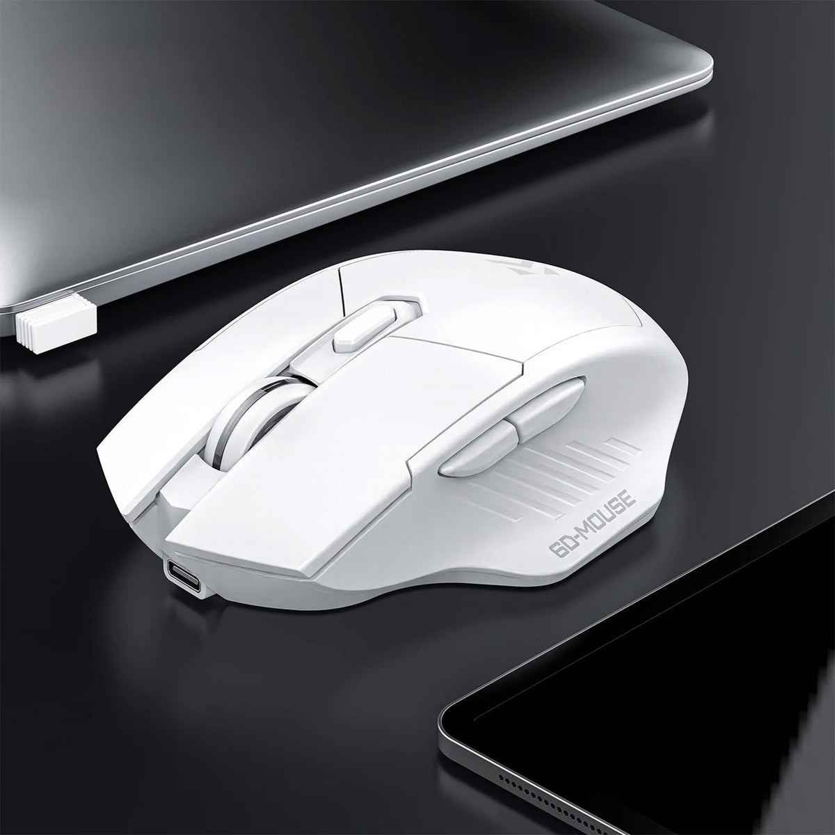 Bluetooth + 2.4G 6 Button Low-Latency Wireless Mouse (WHITE) (Only Ground Shipping)