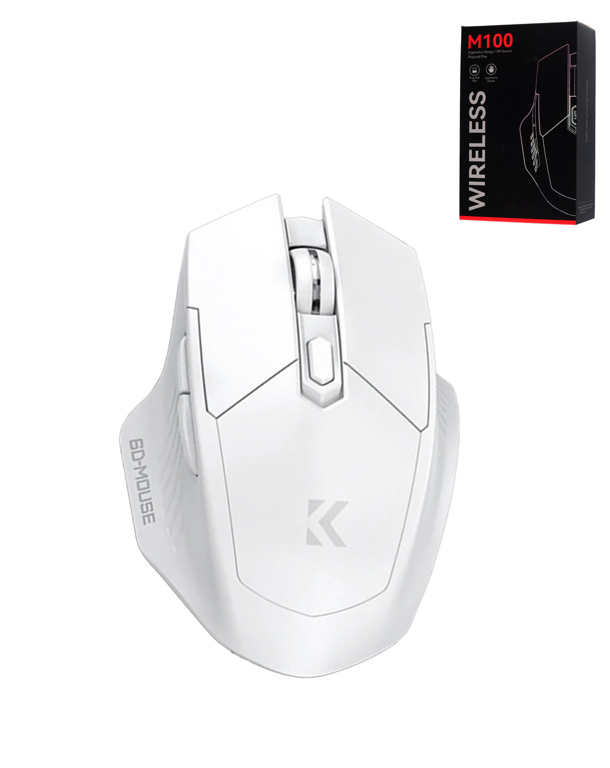 Bluetooth + 2.4G 6 Button Low-Latency Wireless Mouse (WHITE) (Only Ground Shipping)