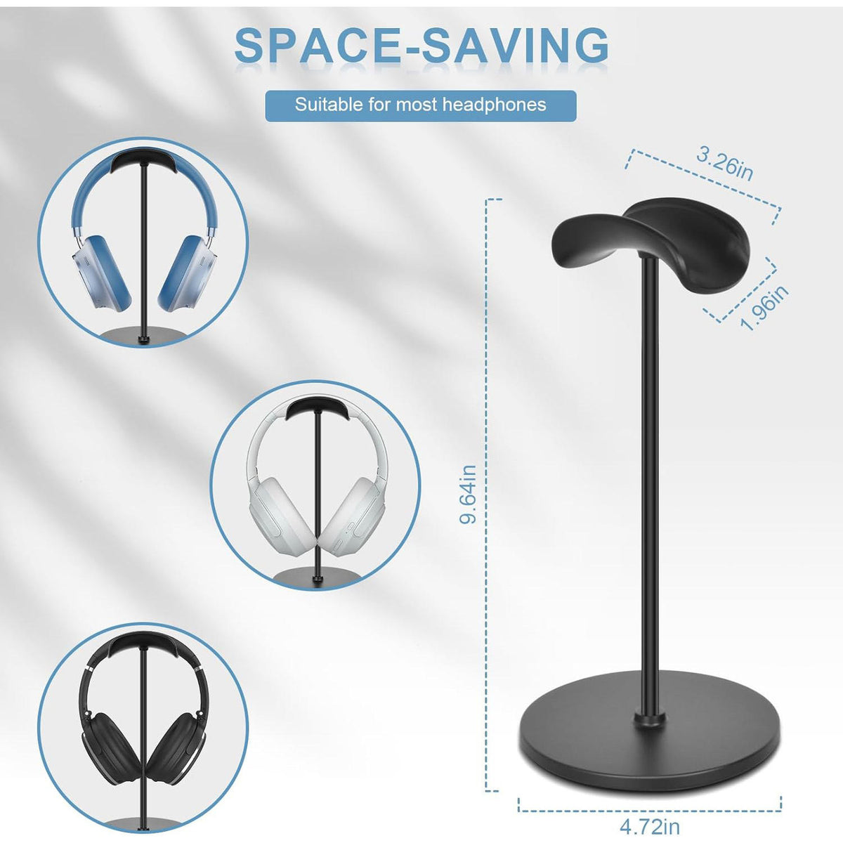 Holder Stand for Over Head Headphones (BLACK) (Only Ground Shipping)