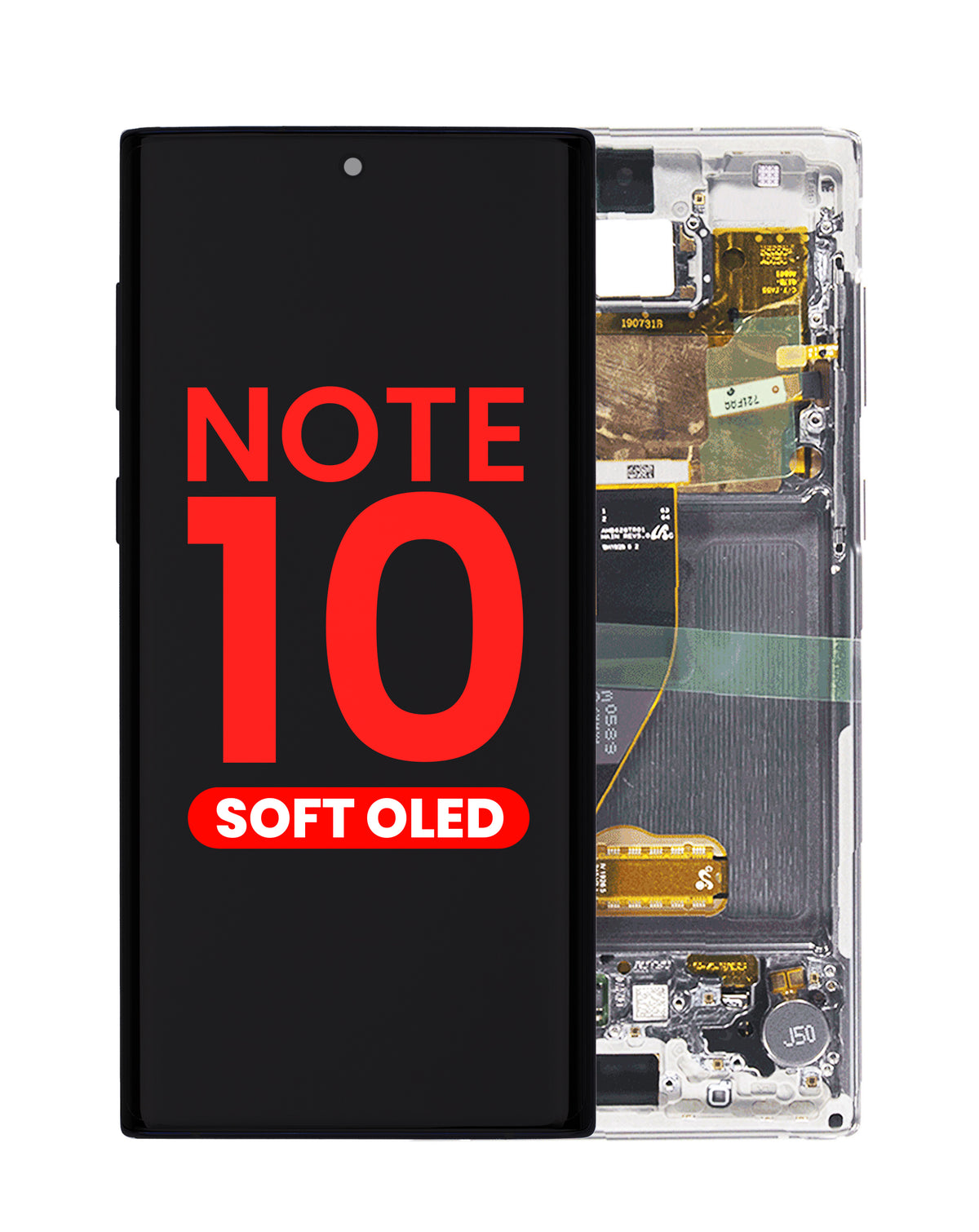 OLED Assembly with Frame for Galaxy Note 10 N970 (AURA WHITE) (Aftermarket OLED)