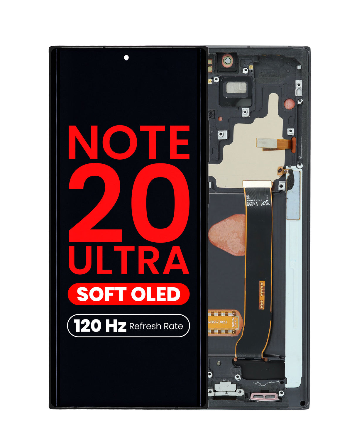 OLED Assembly with Frame for Galaxy Note 20 Ultra N985 / N986 (MYSTIC BLACK) (Aftermarket Pro Soft Oled / 120HZ)