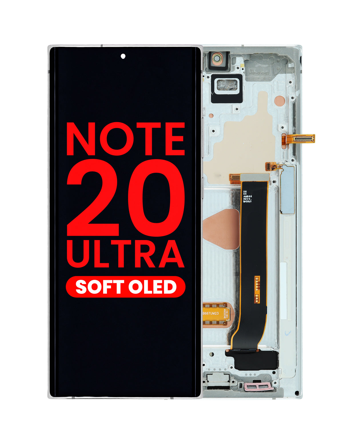 OLED Assembly with Frame for Galaxy Note 20 Ultra N985 / N986 (MYSTIC WHITE) (Aftermarket OLED)