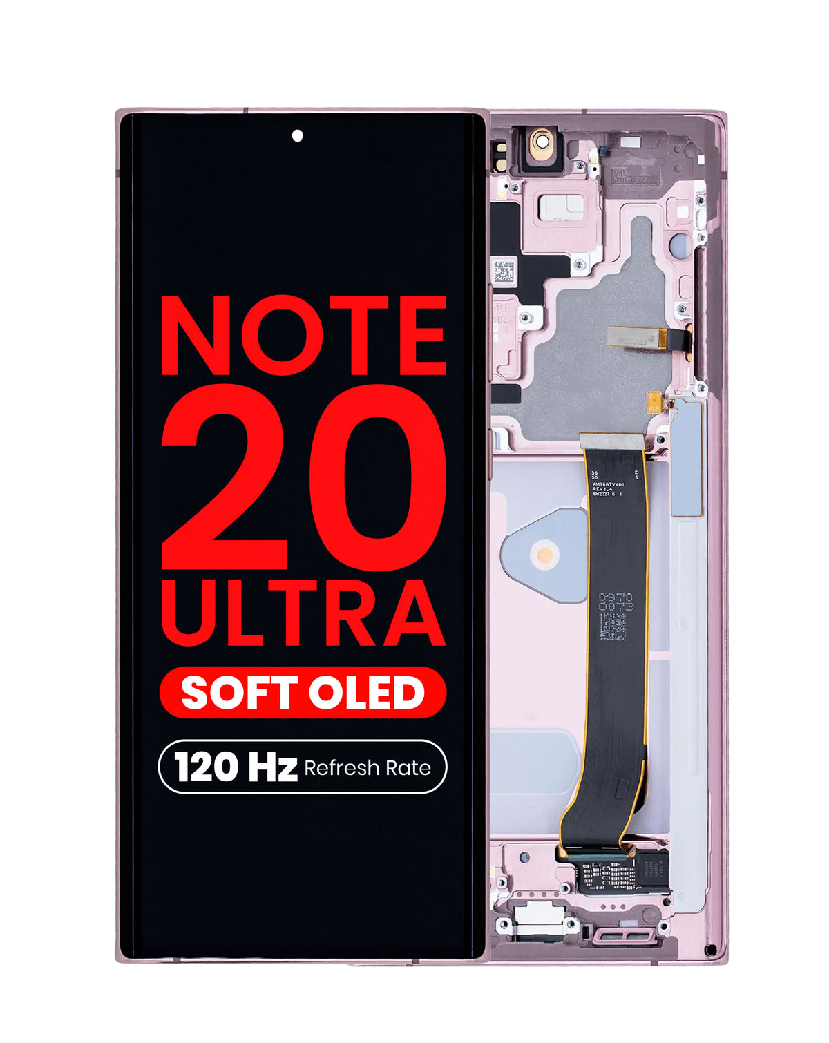 OLED Assembly with Frame for Galaxy Note 20 Ultra (N985/N986) (MYSTIC BRONZE) (Aftermarket Plus Soft Oled / 120Hz)