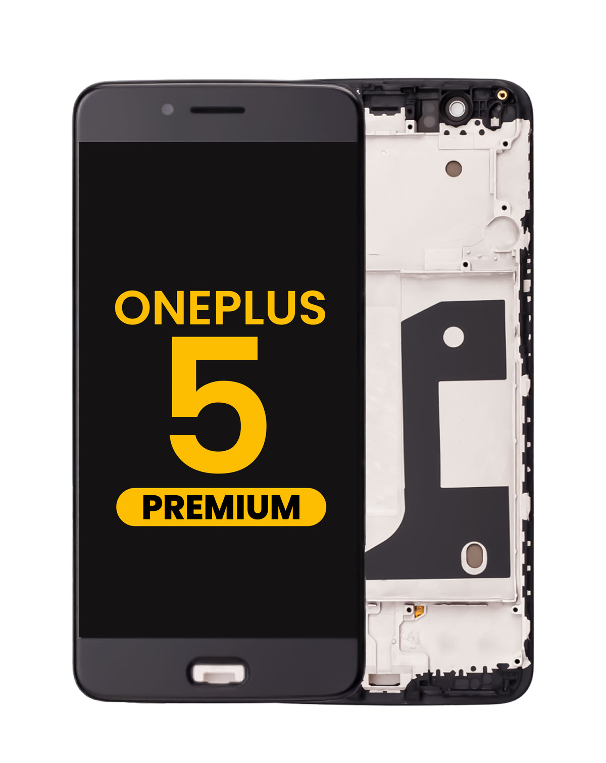 LCD Assembly with Frame for OnePlus 5 (A5000) (BLACK) (Premium)