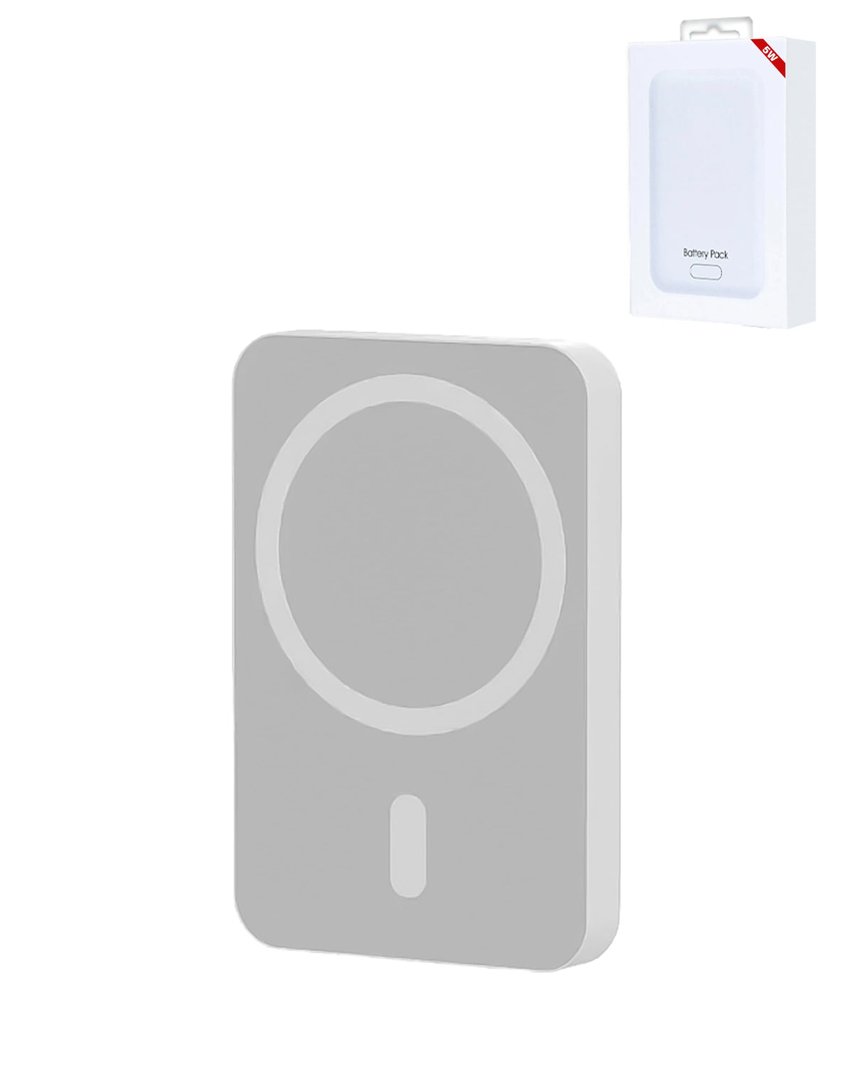Wireless Charging MS Power Bank (WHITE) (5000 mAh / 5W) (Only Ground Shipping)