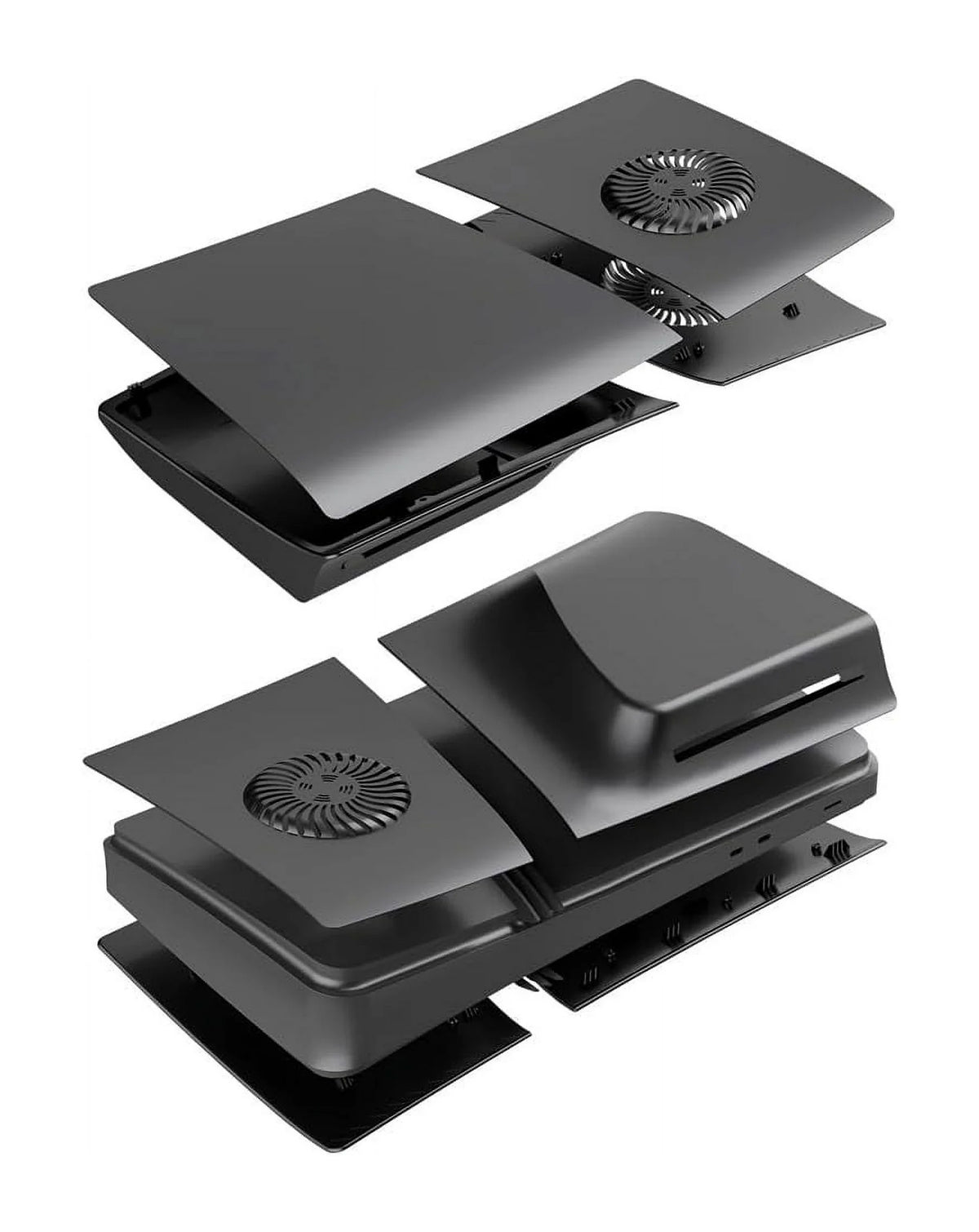 Faceplate Cover (BLACK) for PlayStation 5 Pro (Disc Edition) (V2) (NO LOGO) (Only Ground Shipping)