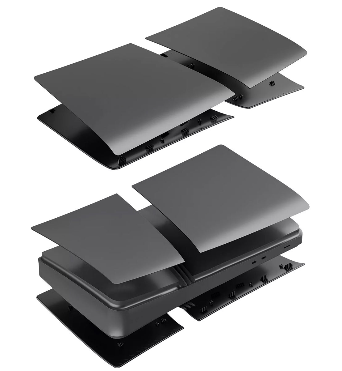 Faceplate Cover (BLACK) for PlayStation 5 Pro (Digital Edition) (NO LOGO) (Only Ground Shipping)
